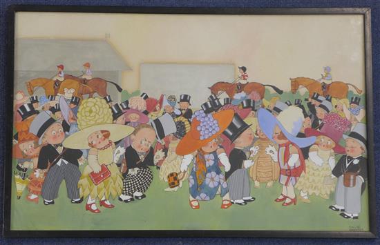 Chloe Preston (1887-1969) The large hats are very striking, 11.25 x 18in.